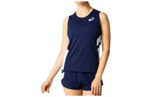 ASICS Tank Tops Women's Marine Blue Crew Neck Moderate Straight Fit