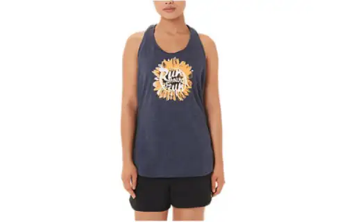 Asics Run Around The Sun Racerback Tank Top Women's Marine Blue