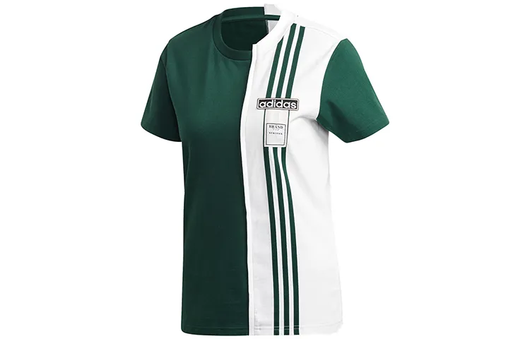 Adidas T-Shirts Women's Green Crew Neck Moderate Straight Fit