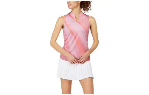 ASICS Tank Tops Women's Smoky Rose V Neck Moderate Straight Fit
