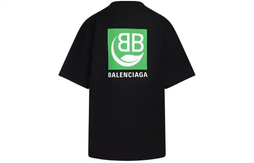Balenciaga Drop Shoulder Sleeve T Shirt Women's Black Loose Fit