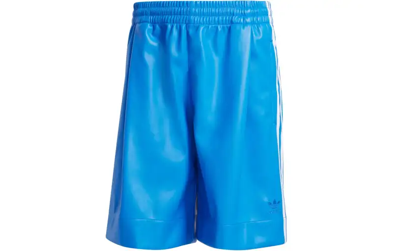 Adidas Originals Faux Leather Adicolor 3 Stripes Shorts Casual Shorts Men's Blue