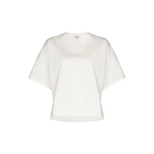 LOEWE Crop Tops Women's White Crew Neck Moderate