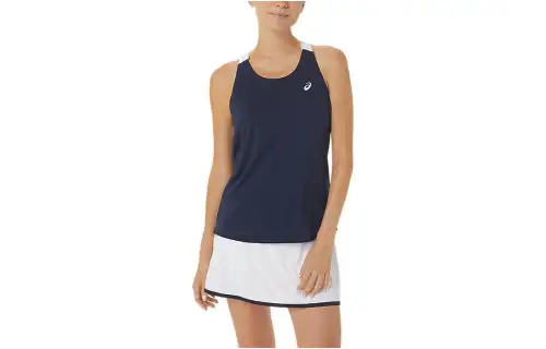 ASICS COURT TANK Tops Women's Blue Crew Neck Moderate Straight Fit