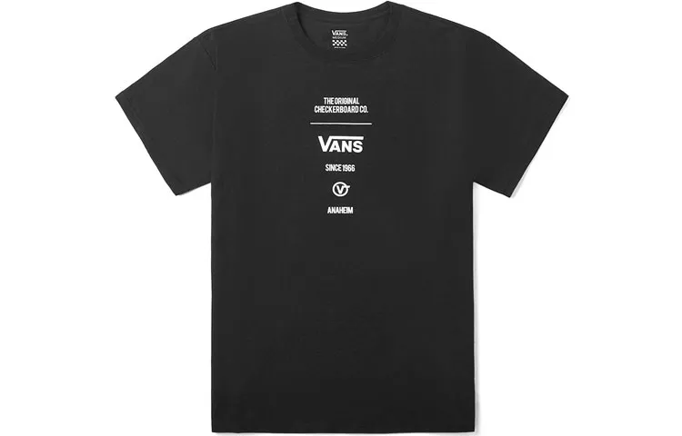 Vans T-Shirts Women's Black Crew Neck Moderate Straight Fit