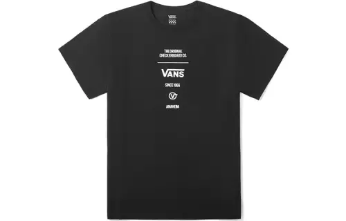 Vans T Shirts Women's Black Crew Neck Moderate Straight Fit