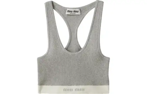 MIU MIU SS24 Tank Top Women's Light Gray