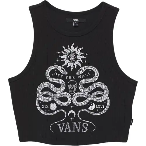 Vans Tank Tops Women's Black Crew Neck Moderate Other
