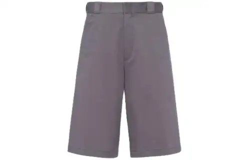PRADA Stretch Cotton Bermudas Casual Shorts Men's Gray