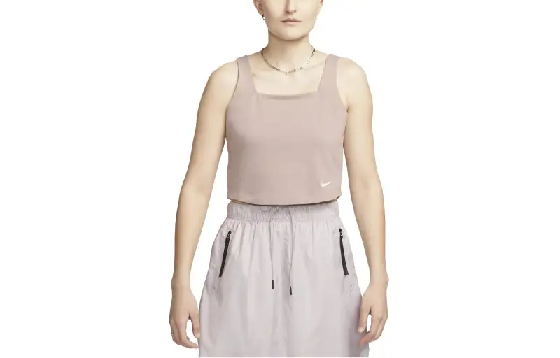 Nike Tank Tops Women's Light Taupe Straight Fit