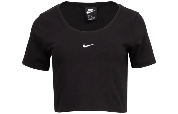 Nike Sportswear Essentials Crop Tops Women's Black Crew Neck Moderate