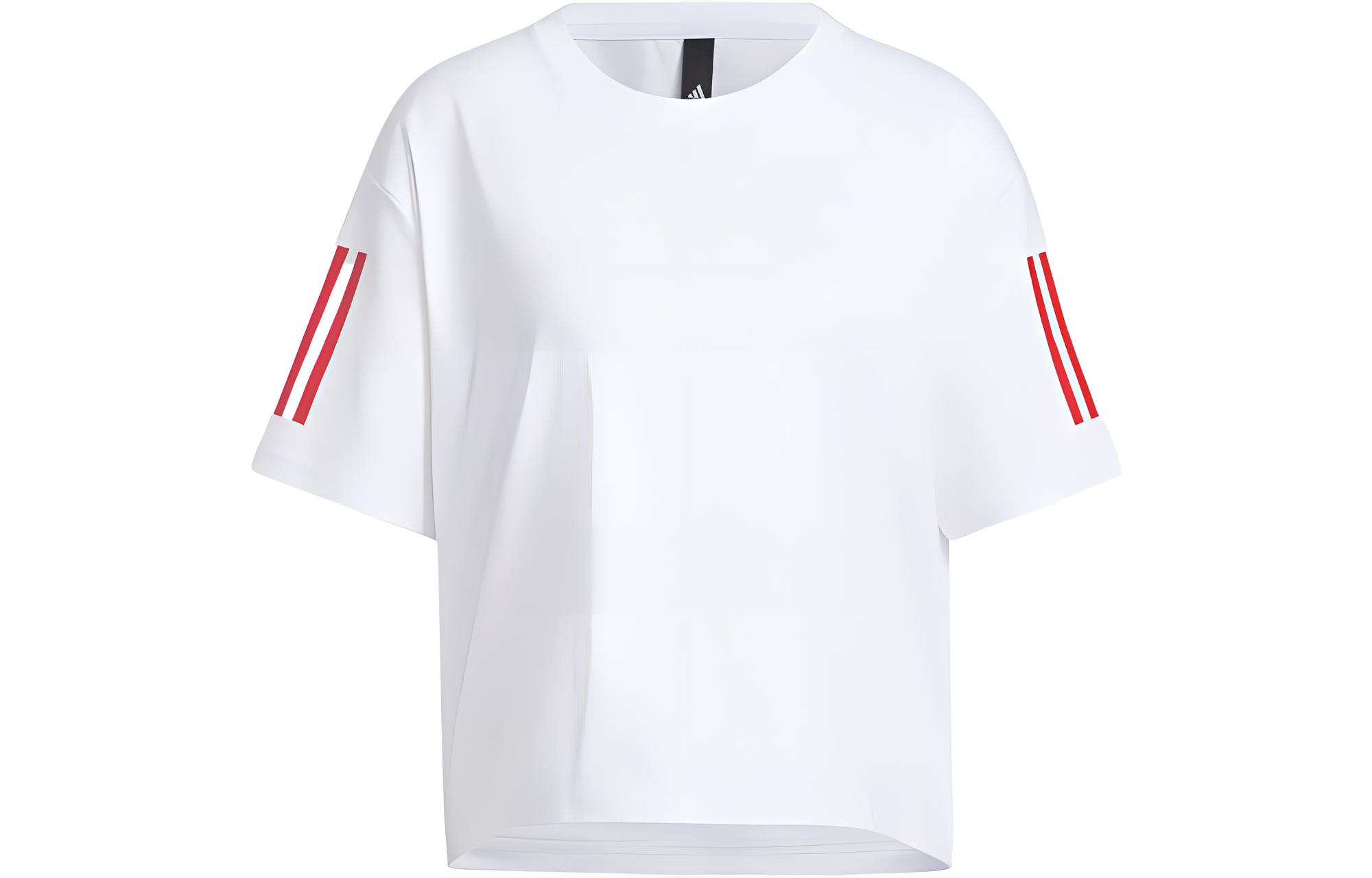 Adidas Crop Tops Women's White Crew Neck Moderate