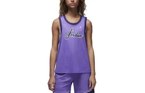 Jordan Tank Tops Women's Purple Crew Neck Moderate Straight Fit