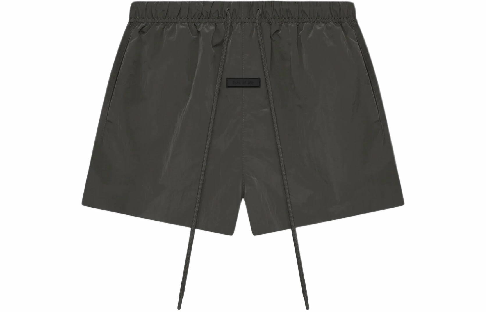 Мужские шорты Fear of God Essentials SS24 Crinkle Nylon Running Short (черные)