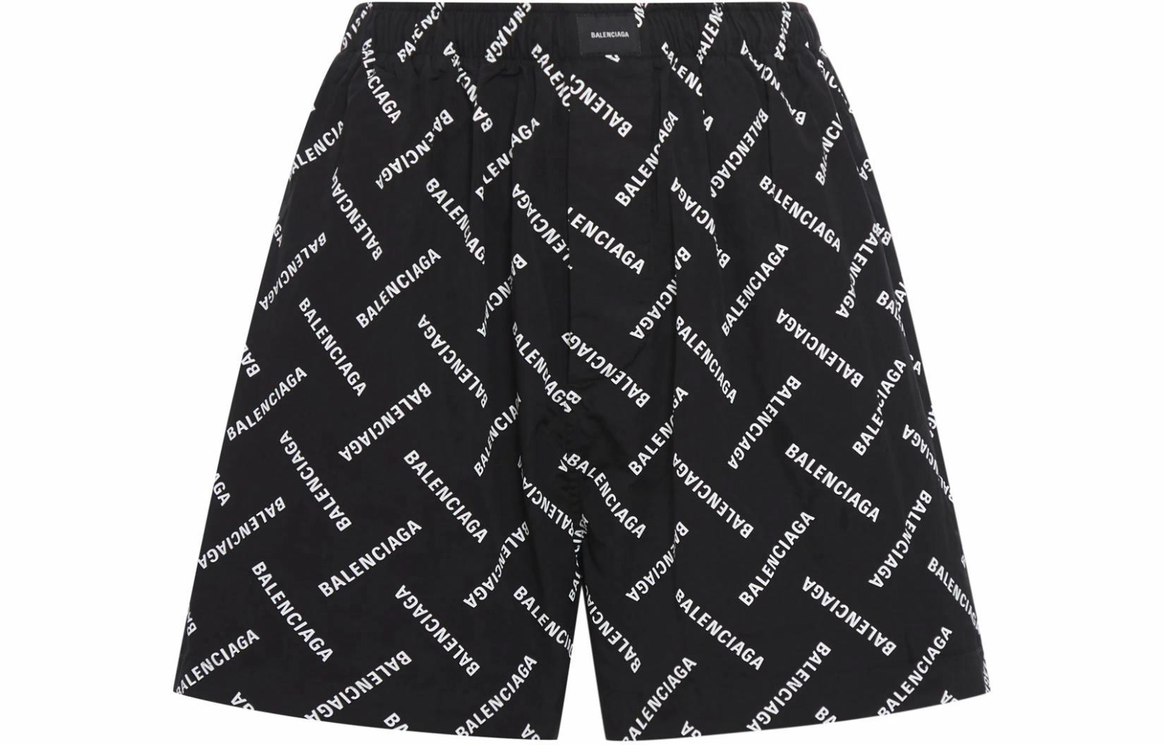 Мужские шорты Balenciaga с логотипом (черные)