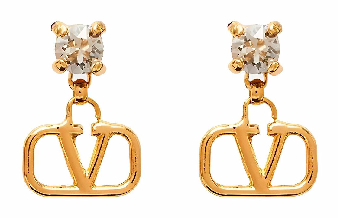 Женские серьги-гвоздики Valentino (золотые)