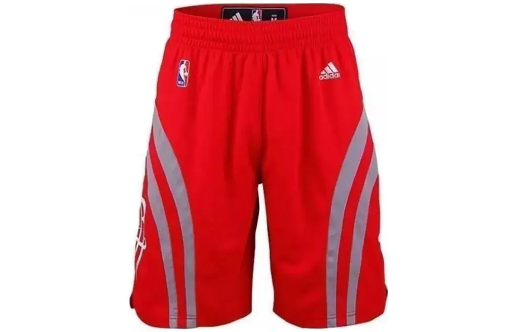 Adidas Basketball Shorts Men's Red Moderate Straight Fit Pants