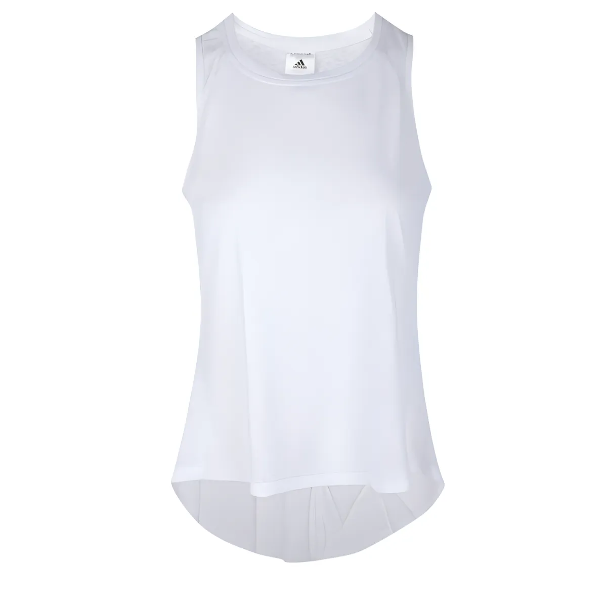 Adidas Tank Tops Women's White Crew Neck Moderate Nipped-in Waist