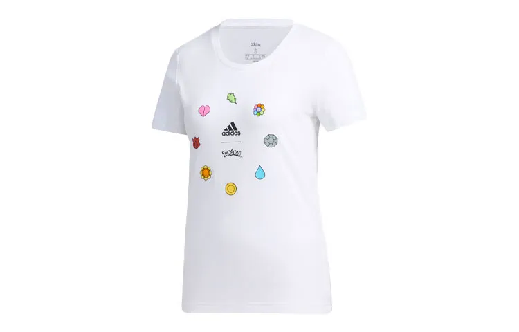 Adidas X Pokemon T-Shirts Women's White Crew Neck Moderate Straight Fit