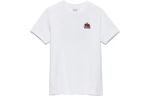 Vans T Shirts Women's White Crew Neck Moderate Straight Fit