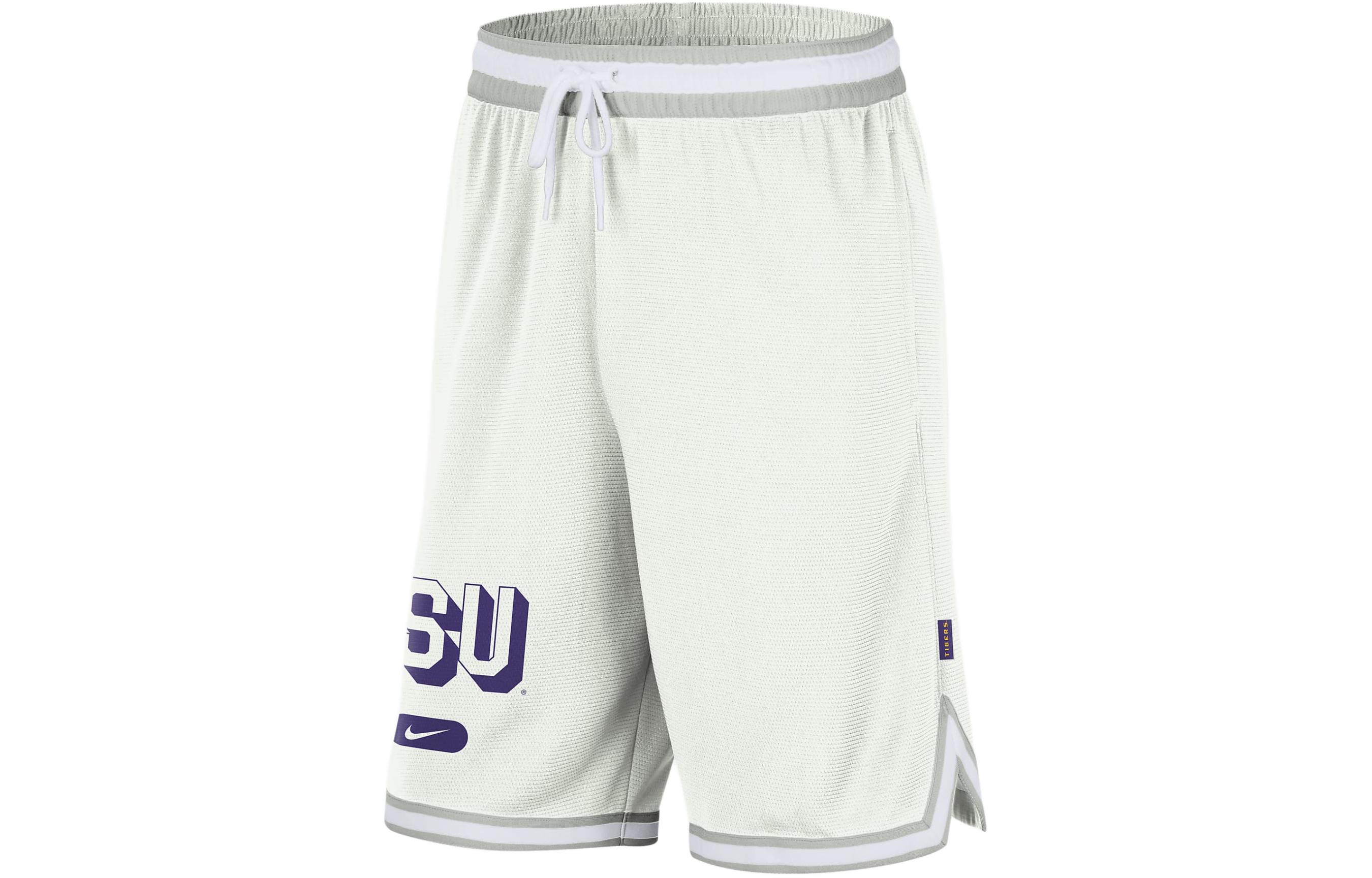 Nike LSU DNA 3.0 colorblock letter print lace-up sports shorts for men, peak white