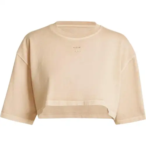 Adidas Originals ESSENTIALS+CROPPED TEE T Shirt Women's Brown