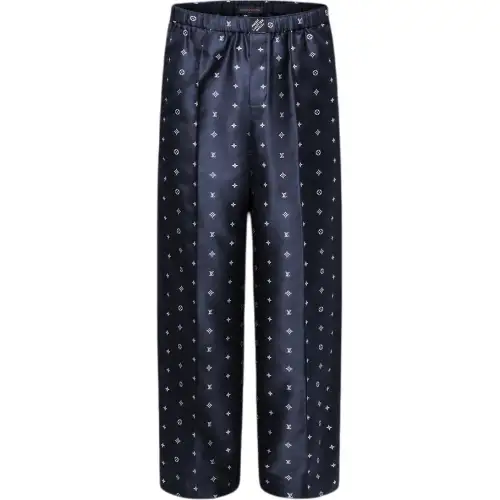 Lv Monogram Silk Pajama Pants