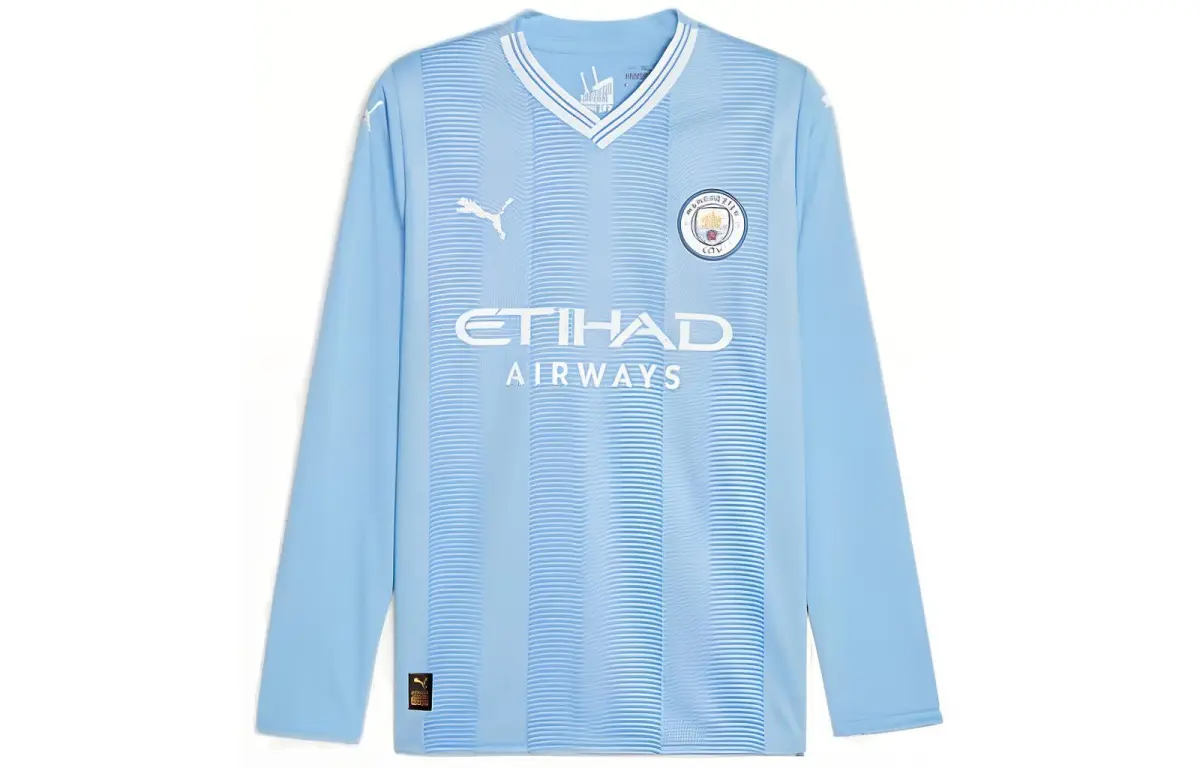 PUMA Manchester City Soccer Jerseys Men's Blue Moderate Straight Fit