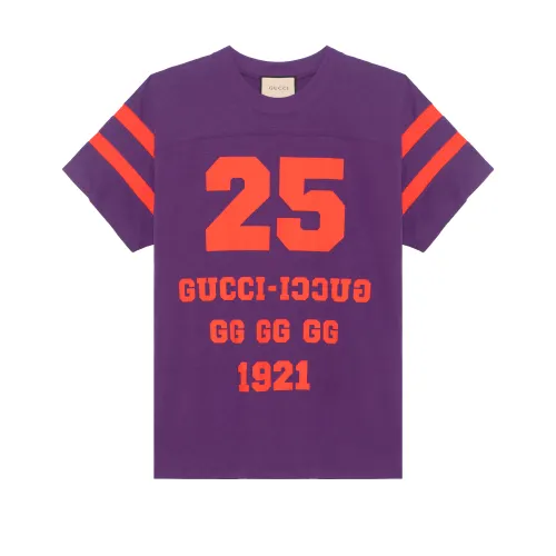 GUCCI T Shirts Women's Purple Crew Neck Moderate Straight Fit