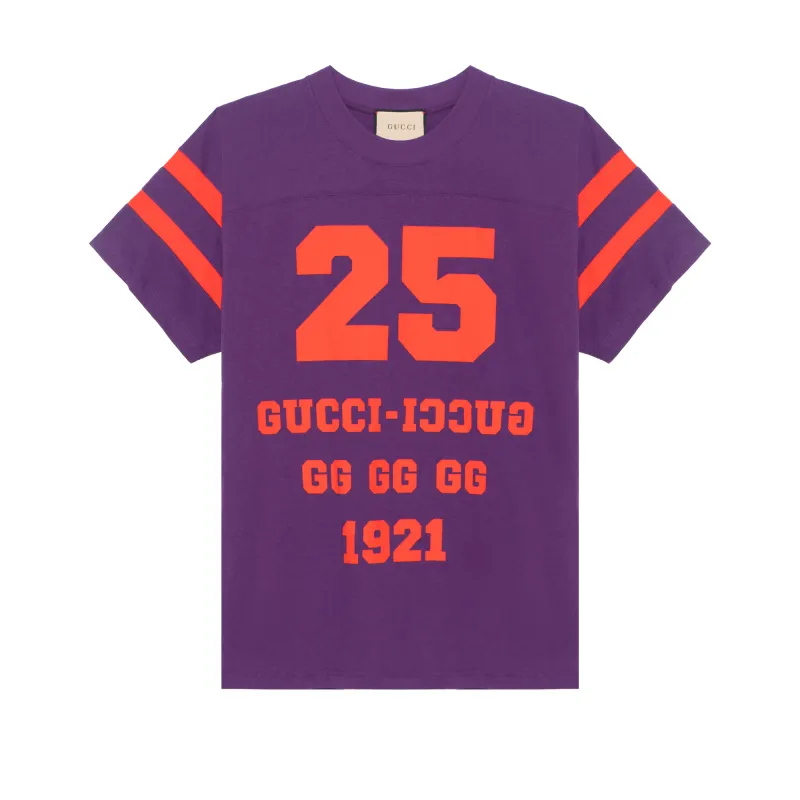 GUCCI T Shirts Women's Purple Crew Neck Moderate Straight Fit
