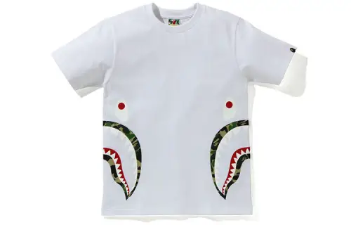 A BATHING APE Shark Series T Shirts Women's Crew Neck Moderate Straight Fit