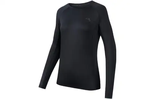 ANTA Running Collection Running T Shirts Women's Black Crew Neck Thin Straight Fit
