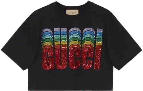 【Previous Season】logo-print cropped T-shirt