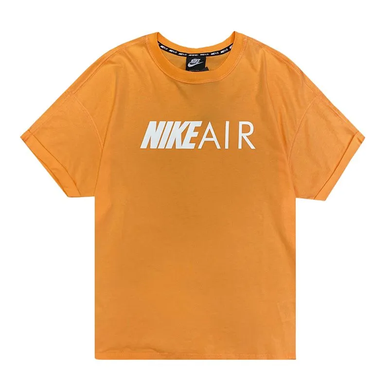 Nike T-Shirts Women's Yellow Crew Neck Moderate