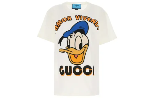 GUCCI X Disney T Shirts Women's White Crew Neck Moderate Straight Fit