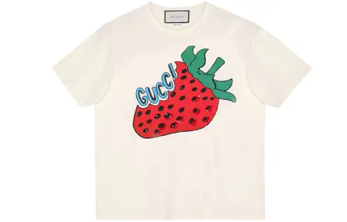 GUCCI Drop Shoulder Sleeve T Shirt Women's Ecru