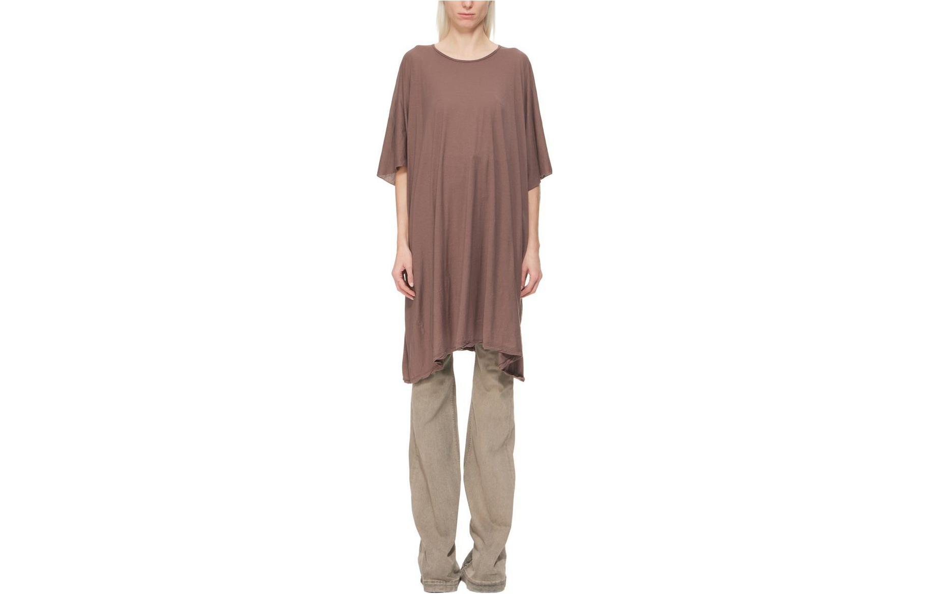 RICK OWENS T Shirts Women's Chestnut Crew Neck Moderate Straight Fit