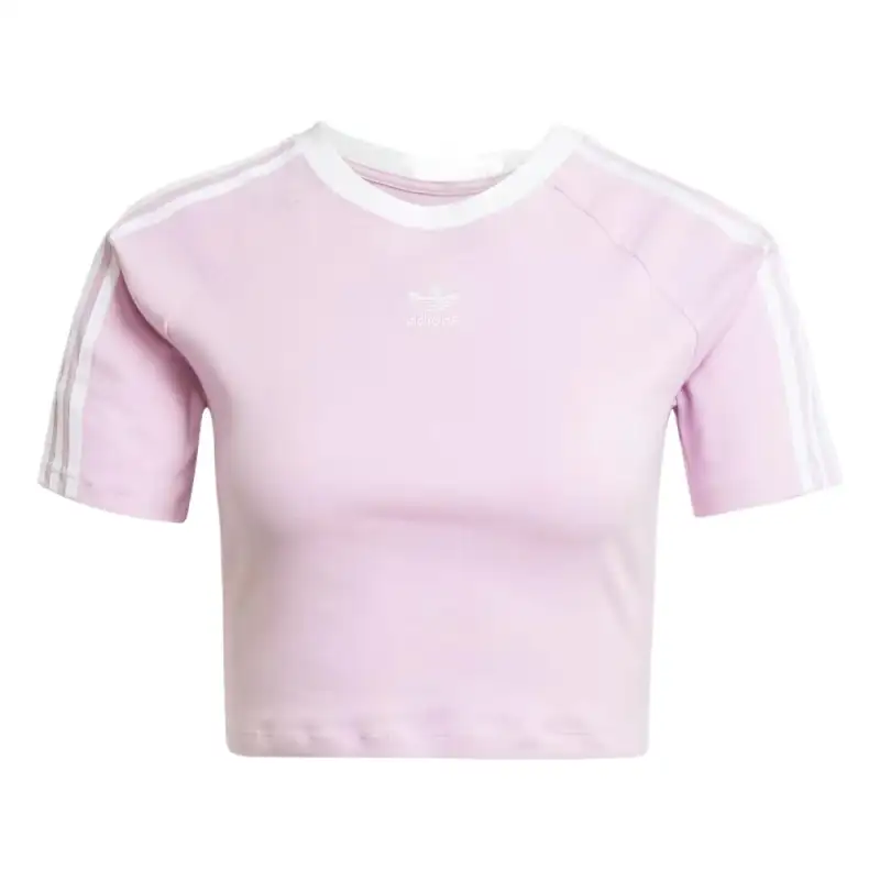Adidas Women's 3 Stripes Baby T Shirt Light Orchid