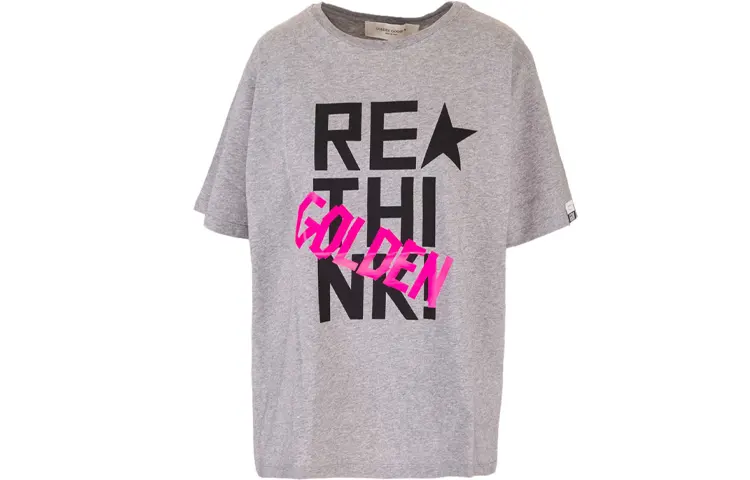 Golden Goose T Shirts Women's Gray Crew Neck Moderate