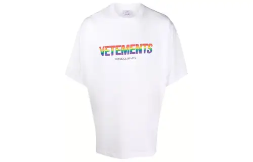 Vetements Rainbow Logo T Shirt 'White'