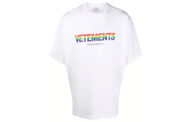 Vetements Rainbow Logo T Shirt 'White'