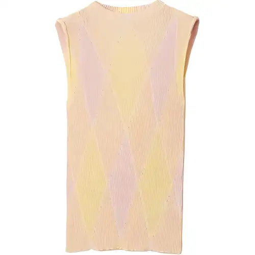 Burberry crew-neck argyle intarsia-knit top