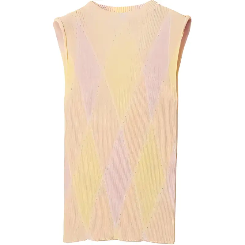 Burberry crew-neck argyle intarsia-knit top