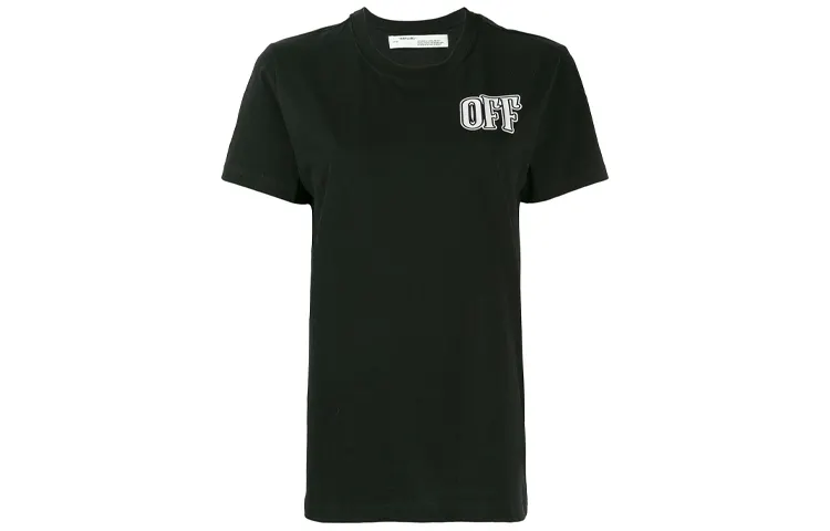 OFF WHITE FW20 T Shirts Women's Black Crew Neck Moderate Straight Fit