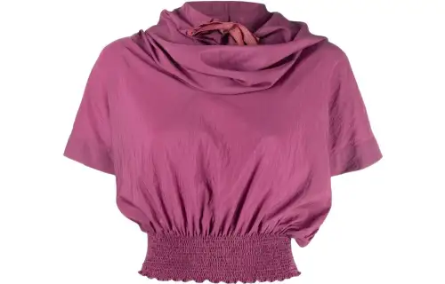 【Previous Season】gathered drawstring-neck top