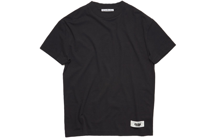 Женская футболка Acne Studios Label Round Neck (черная)