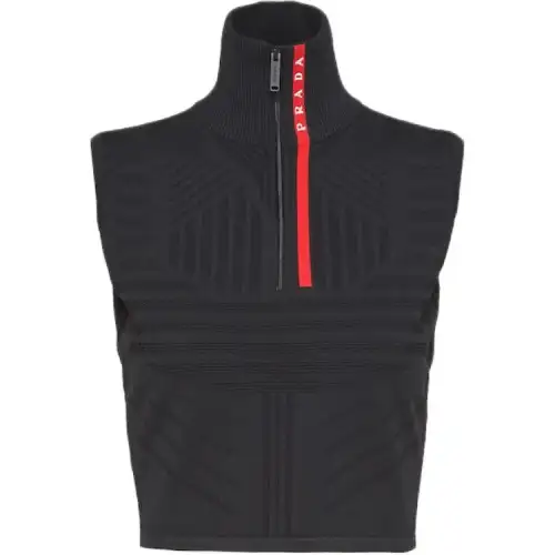 PRADA Tank Tops Women's Black Turtleneck Moderate Other