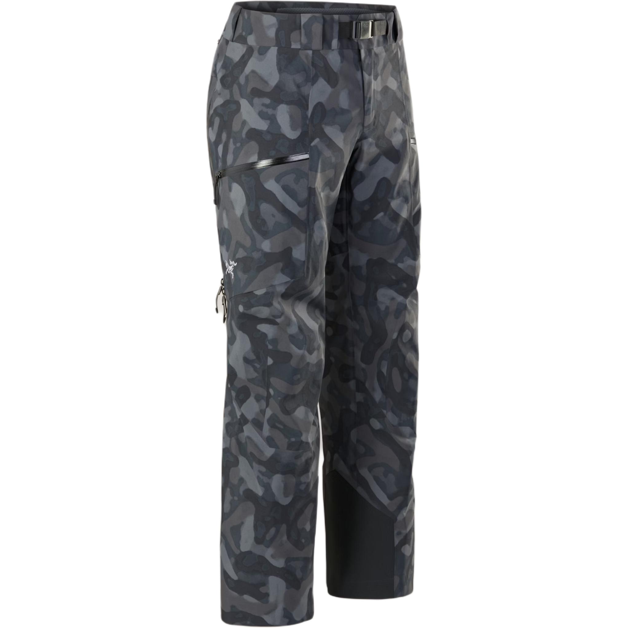 Arcteryx Arc'teryx SABER Pant Print Men's Grottoflage series, camouflage brand logo printed all over 3L waterproof, windproof, warm, breathable and wear-resistant ski pants, men's black