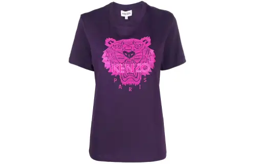 KENZO T Shirts Women's Purple Crew Neck Moderate Straight Fit