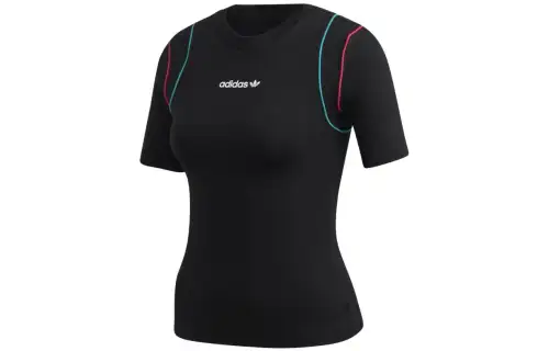 Adidas Originals T Shirts Women's Black Crew Neck Moderate Other